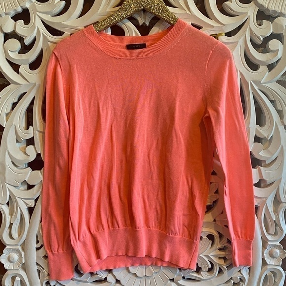 J. Crew Neon Pink Peach Lightweight Sweater XS - Picture 2 of 7